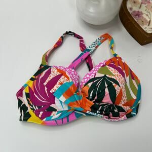 Blue Rod Beattie Wild at Heart Multi-way Strap Top Multicolored Women 34DD NWOT
